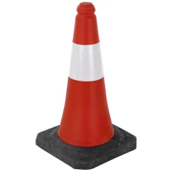 1x Cône de signalisation routière rouge/blanc en PVC 51cm bandes réfléchissantes-ECD Germany Hot