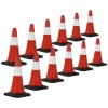 12x Cône signalisation routière rouge/blanc en PVC 51 cm bandes réfléchissantes-ECD Germany Sale