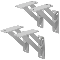 4x Equerres Etagere mural support d'angle en aluminium argent-Ml-Design Outlet