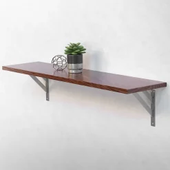 2x Equerres Etagere mural support d'angle en aluminium argent-Ml-Design Outlet