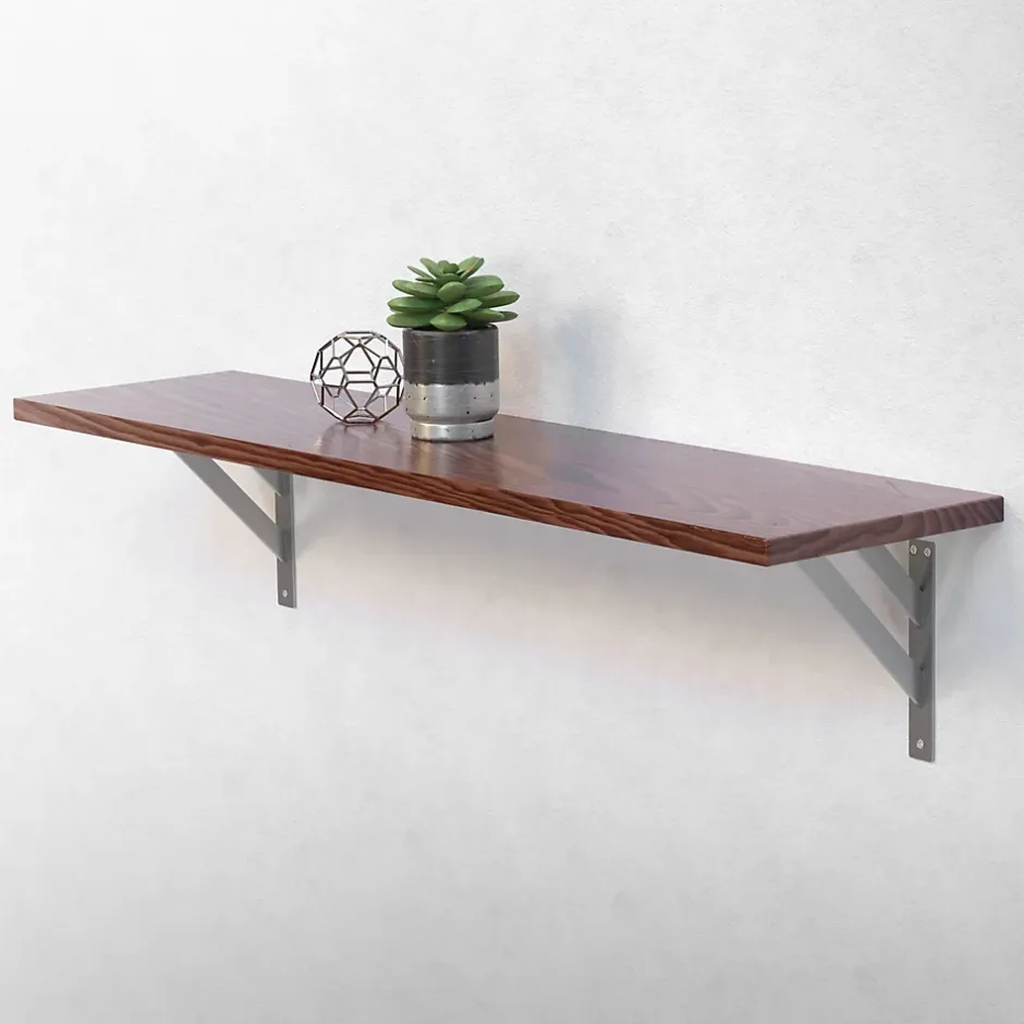 2x Equerres Etagere mural support d'angle en aluminium argent-Ml-Design Outlet