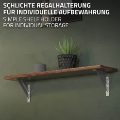 2x Equerres Etagere mural support d'angle en aluminium argent^Ml-Design Discount