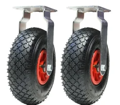 300x4 260mm pneumatique 10 pouces roulettes plastique centre fixe gonflé (Lot de 2)^Parnells