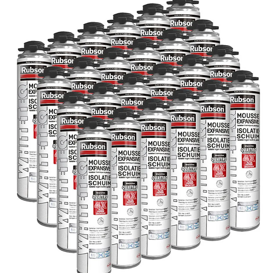 24x Mousse expansive 750ml WhiteTeq isolation thermique et phonique^Rubson