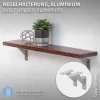 4x Support Etagere murale fixation flottante aluminium argent^Ml-Design Best