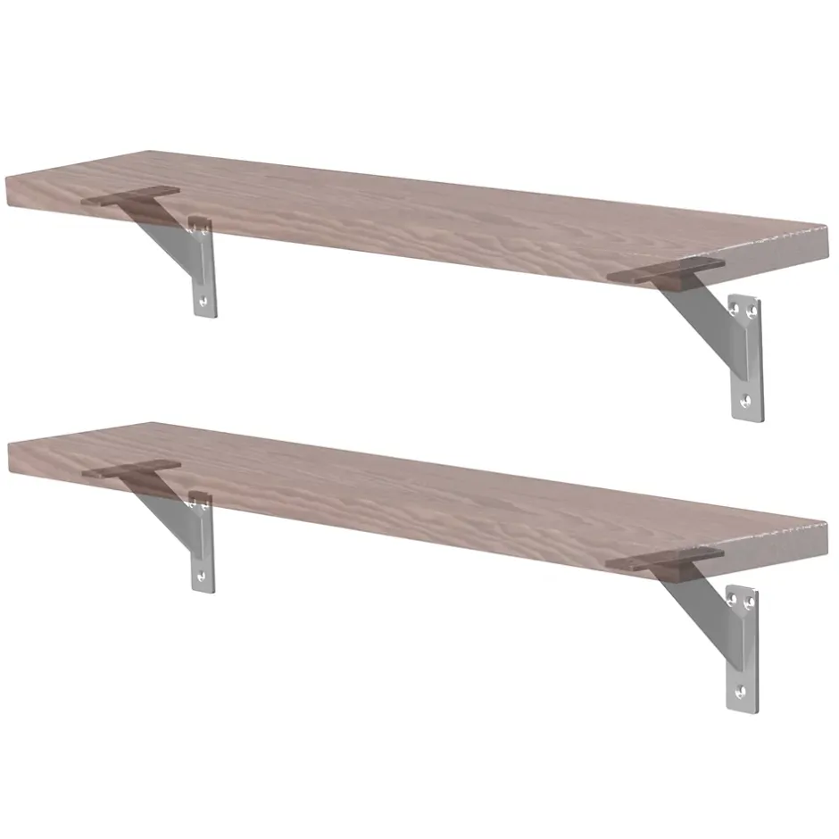 4x Support Etagere murale fixation flottante aluminium argent^Ml-Design Best