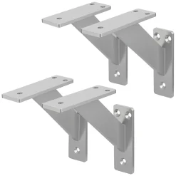 4x Support Etagere murale fixation flottante aluminium argent^Ml-Design Best