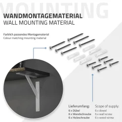 4x Support Etagere murale fixation flottante aluminium blanc^Ml-Design Discount