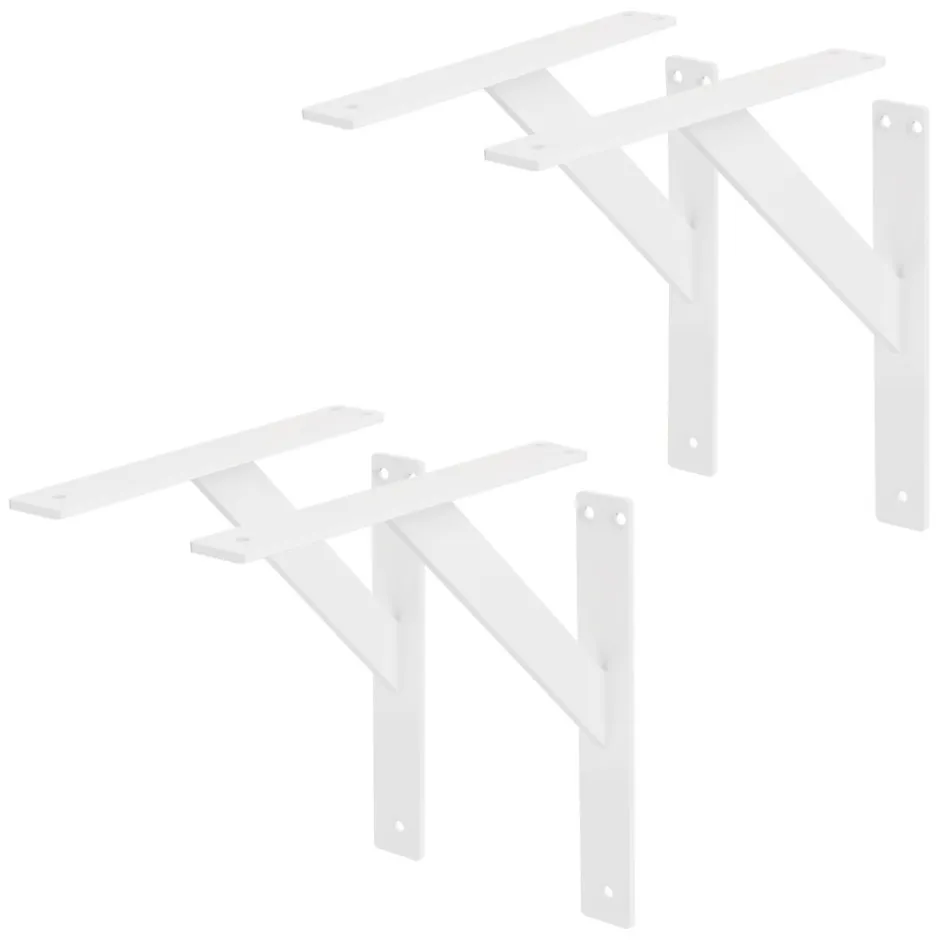 4x Support Etagere murale fixation flottante aluminium blanc^Ml-Design Discount