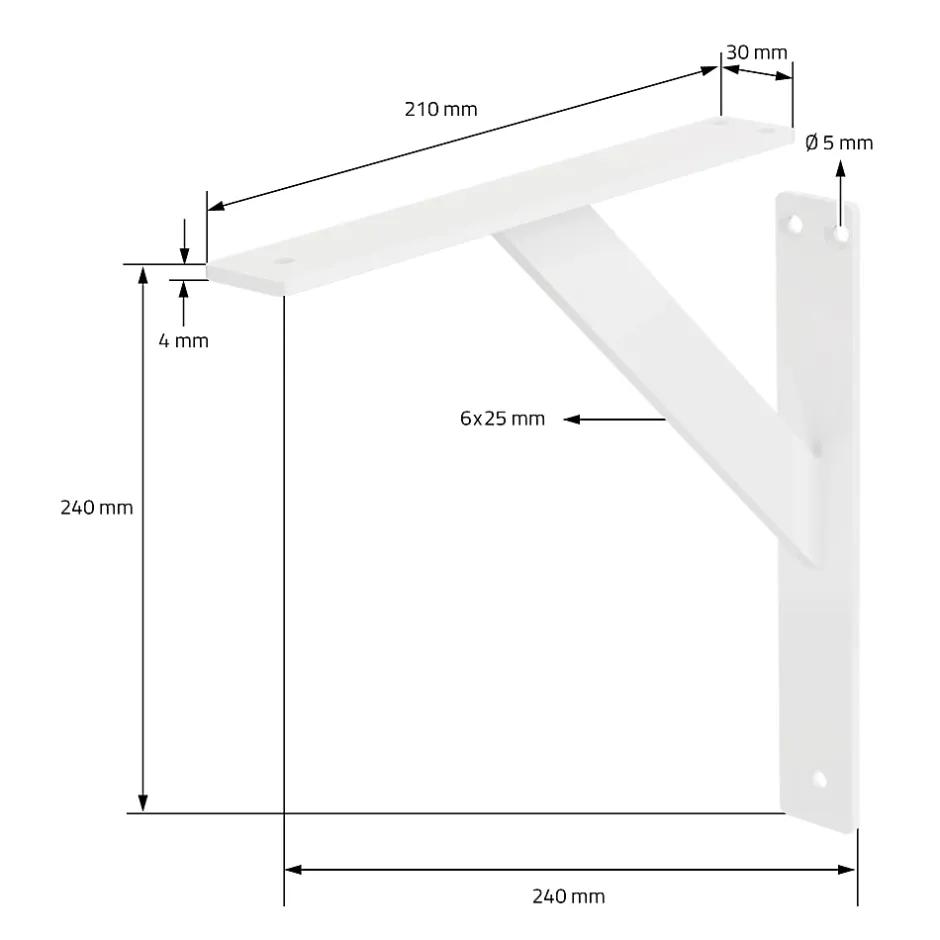 4x Support Etagere murale fixation flottante aluminium blanc^Ml-Design Discount