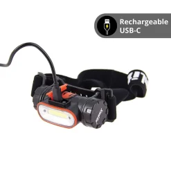 - Lampe Frontale LED, Détécteur de Mouvement Intégré, 350 Lumens, Rechargeable USB - FR350S-Xanlite Outlet