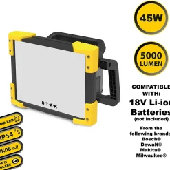 X-BLAST PRO : Lampe de travail pour batteries 18V, 5000 lm^Stak Hot